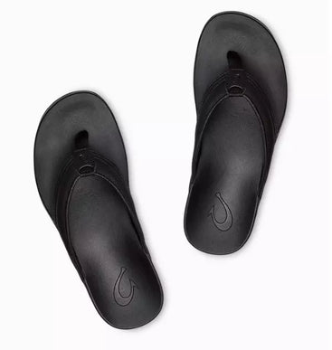 Men's Olukai Maha Black Flip Flop Comfort Sandal US Sizes 7-16 NEW!!!
