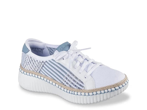 SKECHERS Wilshire Blvd - Breezy Stroll White Blue Sneaker Womens sizes 5-11 NEW