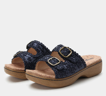 Alegria Oona Fancy Navy Leather Strappy Sandal Women sizes EU 36-41 NEW