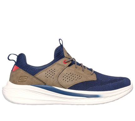 SKECHERS Slade Breyer Navy/Tan Relaxed Fit Sneaker Shoe Men's sizes 7-14/NEW!!