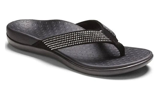 Vionic Tide Rhinestones Black Sandal Flip Flop Womens US size 5 NEW