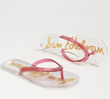 Sam Edelman Dean Jelly Clear Pink Toe Post Sandal Women's US sizes 5-11/NIB
