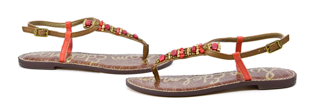 Sam Edelman Gale Saddle Orange Leather Ankle Strap Sandal womens 6-10/ NEW!!!