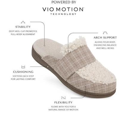 Vionic Gemma Tan Mule Slipper Slip-On Arch Support Women sizes 5 and 9 NEW