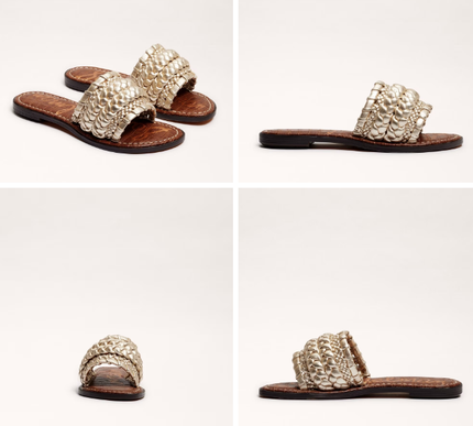 Sam Edelman Giada Gold Woven Leather Slide Sandal Women's US sizes 6-10/NIB!!!