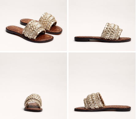 Sam Edelman Giada Gold Woven Leather Slide Sandal Women's US sizes 6-10/NIB!!!