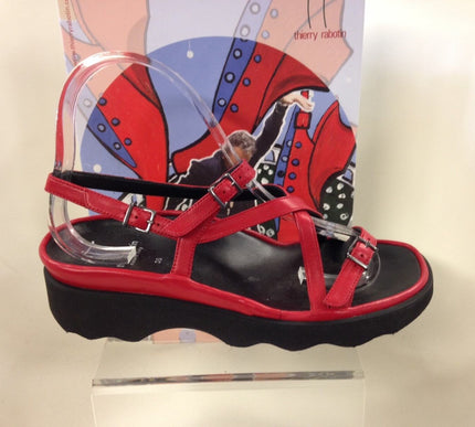 Thierry Rabotin Wave Flame Red Comfort Sandal Women's Sizes 36-42/6-12/NEW!!