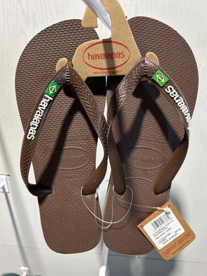 Havaianas Brazil Logo Dark Brown/White Sandal Men EU sizes 39/40-45/46 NEW!!!