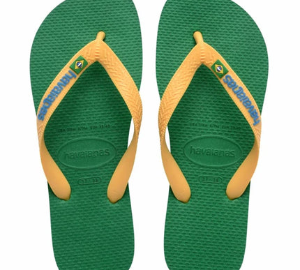 Havaianas Brazil Logo Green-Yellow Sandal Men EU sizes 39-40-45-46 NEW