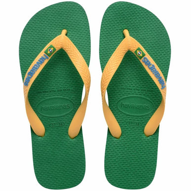 Havaianas Brazil Logo Green-Yellow Sandal Men EU sizes 39-40-45-46 NEW