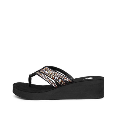 Yellow Box Tania Metallic Multi Wedge Toe Post Sandal Women's sizes 6-10/NEW!