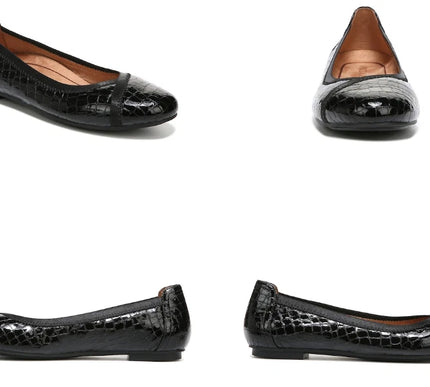 Vionic Caroll Ballet Black Patent Croc Comfort Shoe Women's sizes 5-11 NEW!!!!