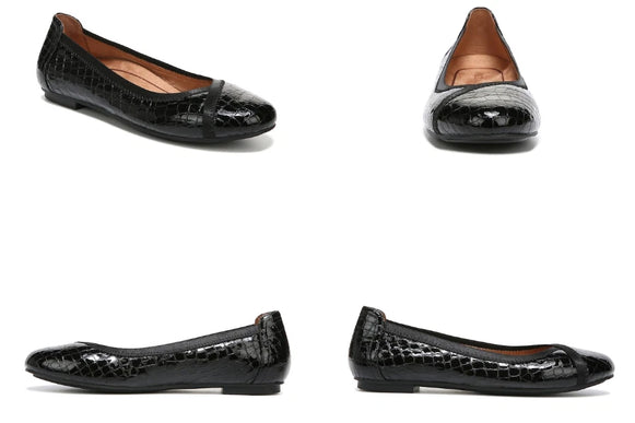 Vionic Caroll Ballet Black Patent Croc Comfort Shoe Women's sizes 5-11 NEW!!!!