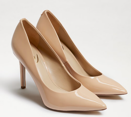 Sam Edelman Hazel Beige Blush Patent Pointed Toe Pump Women's sizes 6-11/ NEW!!!
