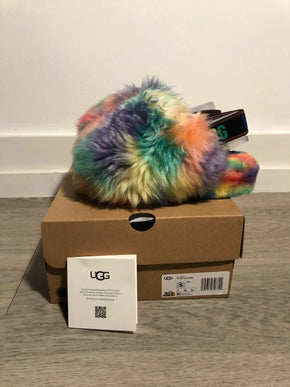 UGG Fluff Yeah Pride Rainbow Slide Slipper Sandal Women's US sizes 5-13-NEW