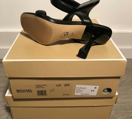 Michael Michael Kors Clara Sandal Black Leather Women's US sizes 6-10/NEW!!!