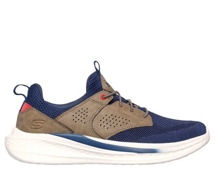 SKECHERS Slade Breyer Navy/Tan Relaxed Fit Sneaker Shoe Men's sizes 7-14/NEW!!