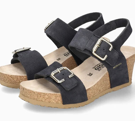Mephisto Lissandra Deep Blue Wedge Comfort Sandal Womens sizes 36-42 NEW