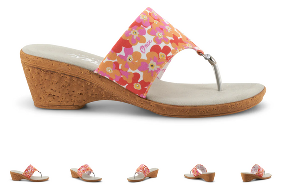 Onex Ember Pink Floral Toe Post Wedge Sandal Women's sizes 5-11/NEW!!!