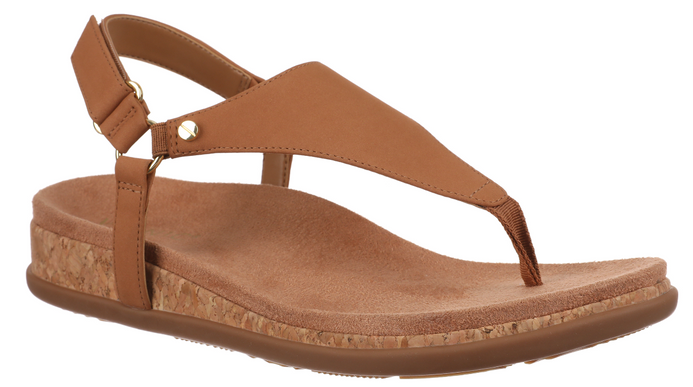 Vionic Kirra II Toe Post Sling Back Camel Leather Sandal Women's sizes 5-11/NEW!