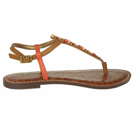 Sam Edelman Gale Saddle Orange Leather Ankle Strap Sandal womens 6-10/ NEW!!!