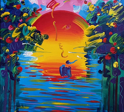Peter Max Original Better World Ver. I #21 Acrylic on Canvas 30x24" 2000