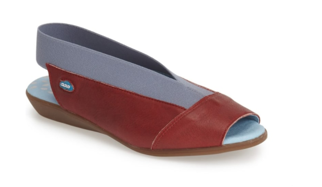 Cloud Caliber Red/Blue Peep Toe Slingback Leather Sandal Womens sizes 36-42/NEW!