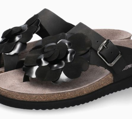 Mephisto Helen Flower Black Nubuck Comfort Sandal Women's sizes 35-42 NEW!!!