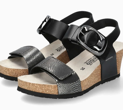 Mephisto Leandre Grey Havana Wedge Comfort Sandal Womens sizes 36-42 NEW