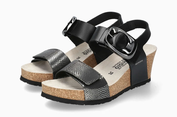 Mephisto Leandre Grey Havana Wedge Comfort Sandal Womens sizes 36-42 NEW