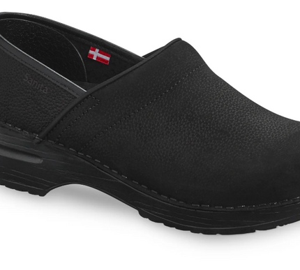 Sanita Pro Text Oil Black Leather Professional Clog Women's EU sizes 35-42/NEW!