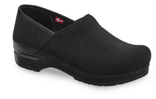 Sanita Pro Text Oil Black Leather Professional Clog Women's EU sizes 35-42/NEW!