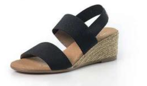 Pinaz Sandal 531 or 431 Elastico Negro Wedge Women's EU sizes 36-41/6-11 NEW!!!