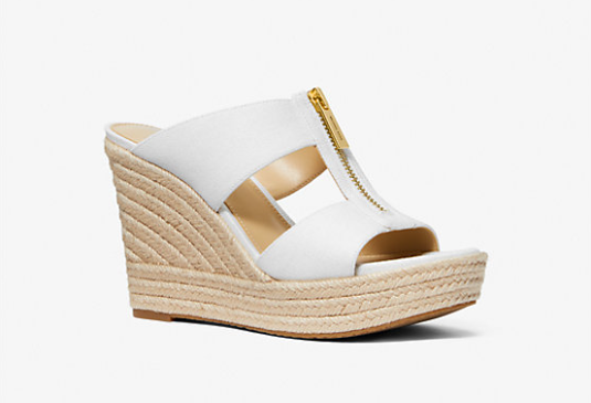Michael Kors Bradley Wedge Optic White Fabric Women's sizes 5-10/NEW!!!