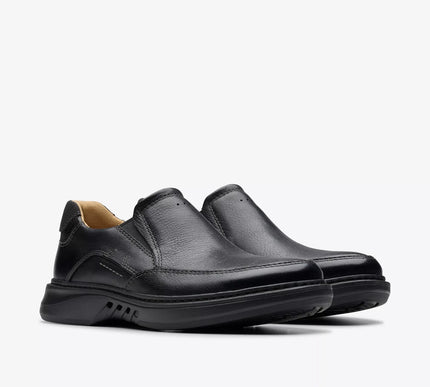 Clarks Un Briley Step Black Leather Loafer Shoe Mens US sizes 7-15 NEW Wide