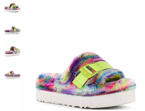 UGG Fluffita Pixelate White Slide Slipper Women's US sizes 5-12/NEW!!!