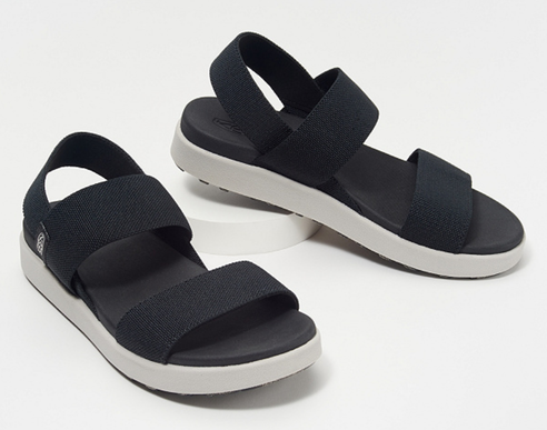 Keen Elle Backstrap Black Strappy Stretch Sandal Women's US sizes 5-11/NEW!!!