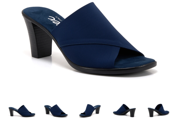 Onex Crista Navy Elastic Slide Wedge Sandal Women's US sizes 5-11/NEW!!!