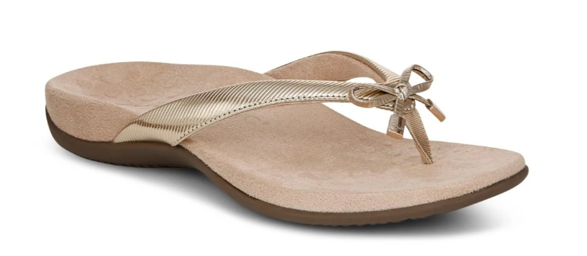 Vionic Bella Toe Post Gold Patent Sandal Women's sizes 5-11/NEW!!!