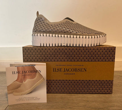 Ilse Jacobsen Tulipu 0023 Silver Platform Slip-on Sneaker Women's EU sizes 36-41