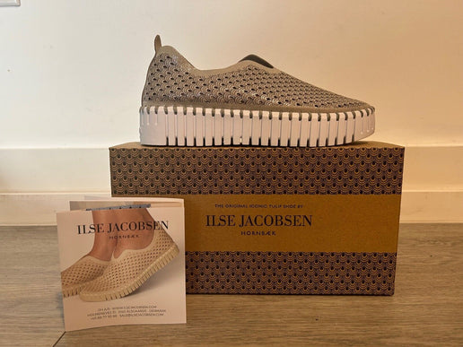 Ilse Jacobsen Tulipu 0023 Silver Platform Slip-on Sneaker Women's EU sizes 36-41