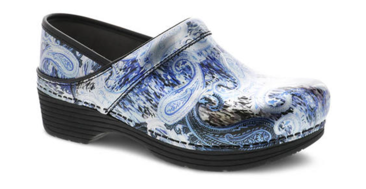 Dansko Professional LT Pro Silver/Blue Paisley Patent Women's EU sizes 35-43/NEW