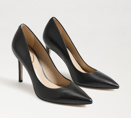 Sam Edelman Hazel Black Leather Pointed Toe Pump Women's sizes 6-11/ NEW!!!