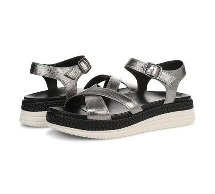 Vionic Mar Pewter Leather Strappy Sandal Arch Support Women's size 5-11/NEW!