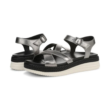 Vionic Mar Pewter Leather Strappy Sandal Arch Support Women's size 5-11/NEW!