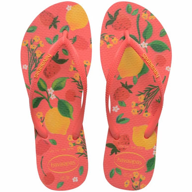 Havaianas Slim Summer Bliss Tropical Coral Flip Flop Women sizes 35-36-41-42