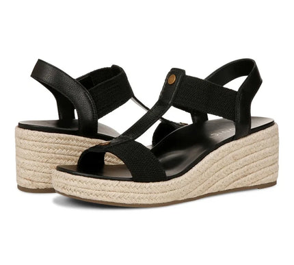 Vionic Calera Black Leather Slingback Wedge Sandal Women's sizes 5-11/NEW!!!