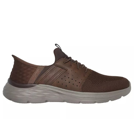 SKECHERS Garner Newick Dark Brown Slip-ins Sneaker Shoe Men's sizes 7-14/NEW!!!