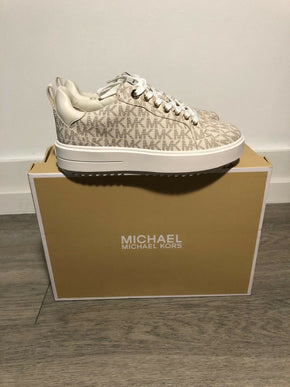 Michael Kors Emmett Lace-Up MK Sig Logo Vanilla Sneakers Women's sizes 5-10/NEW!
