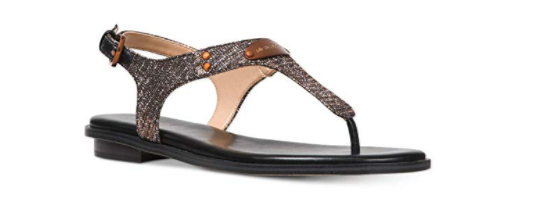 Michael Kors MK Plate Black/Bronze/Silver Glitter Sandal Women sizes 5-11!!!